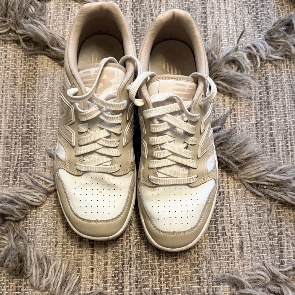 New Balance Cream and White Athletic Shoes